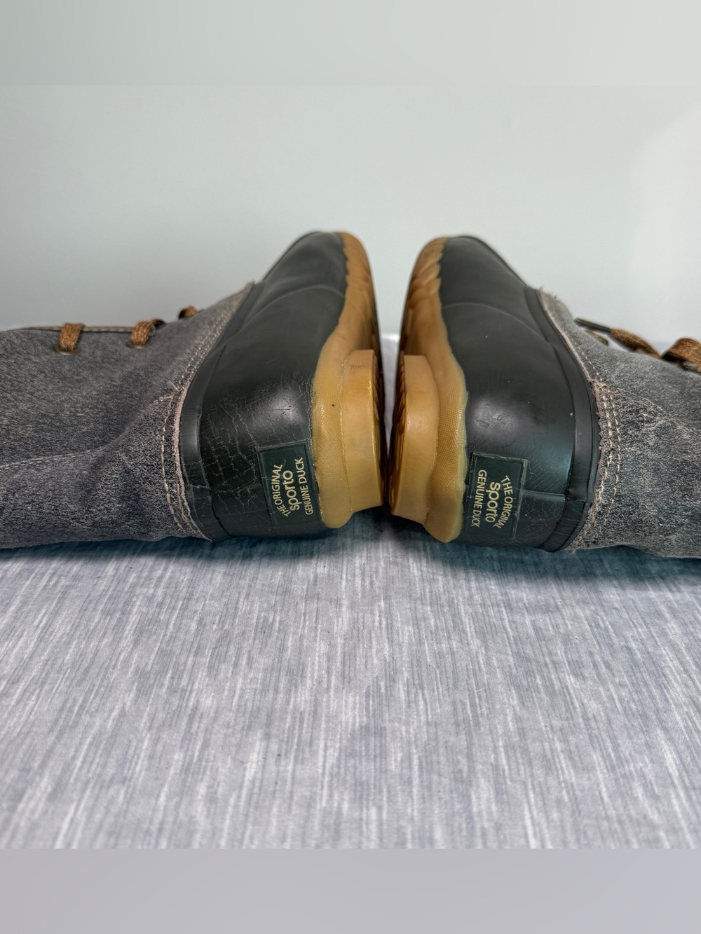 Vintage Sporto Diana Duck Boot | 7 | Gray Suede Faux Fur Lined | Genuine Duck - Picture 7 of 10